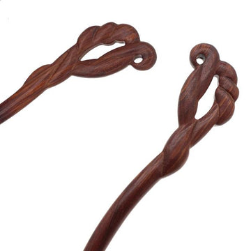 CrystalMood Handmade Carved Twisted Vines Ebony Wood Hair Stick